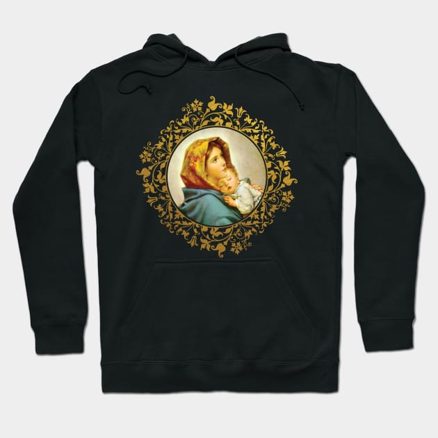 Virgin Mary with Jesus Christ child Virgin Mary Hoodie TeePublic